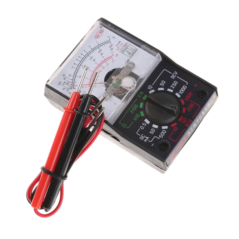 MF-110A Electric Analog Multimeter Multitester Portable Voltmeter Ammeter AC / DC Voltage Current OHM Multi Meter Tester 1PCS