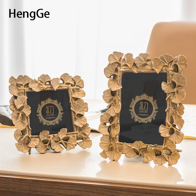

Modern Gold Frames for Pictures Nordic Simplicity Ginkgo Photo Frame Decorate Bedroom Desktop Ornament Nordic Decoration Home