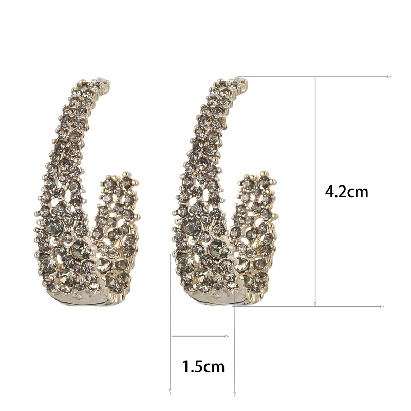 New 2023 Fashion Trend Needle Elegant and Exquisite Simple Black Crystal Round Earrings Female Jewelry Gift Wholesale