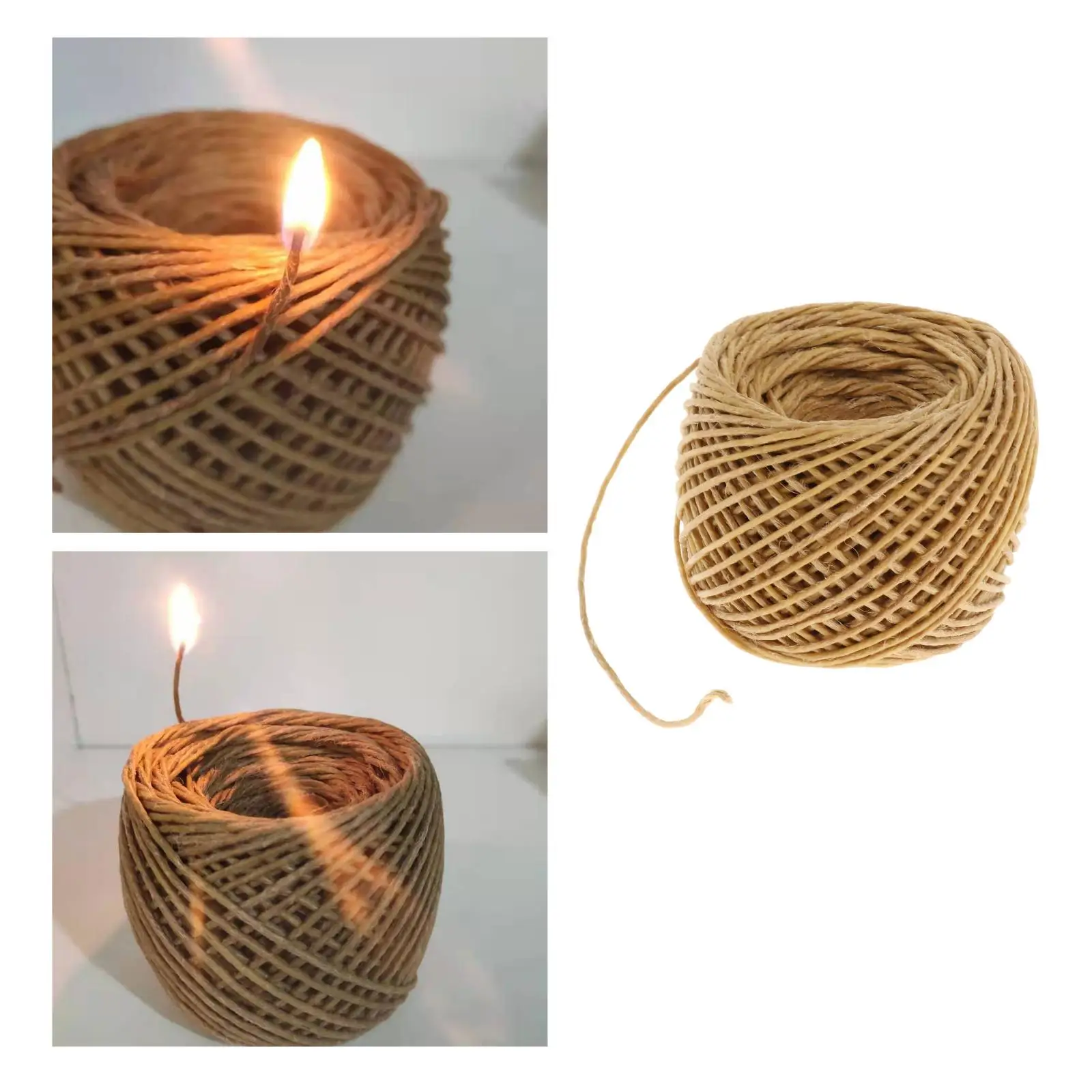 Organiczny HempWick naturalny wosk pszczeli powłoka świeca knot DIY rzemiosło naturalne włókno 61m/200ft długość