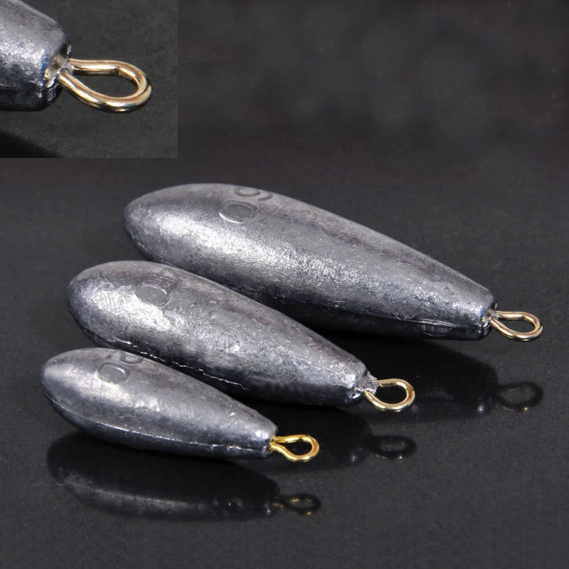 Water drop lead  5PCS/Lot 10g/15g/20g/30g/40g/ 50g water droplets lead weights fishing lead sinkers fishing accessories