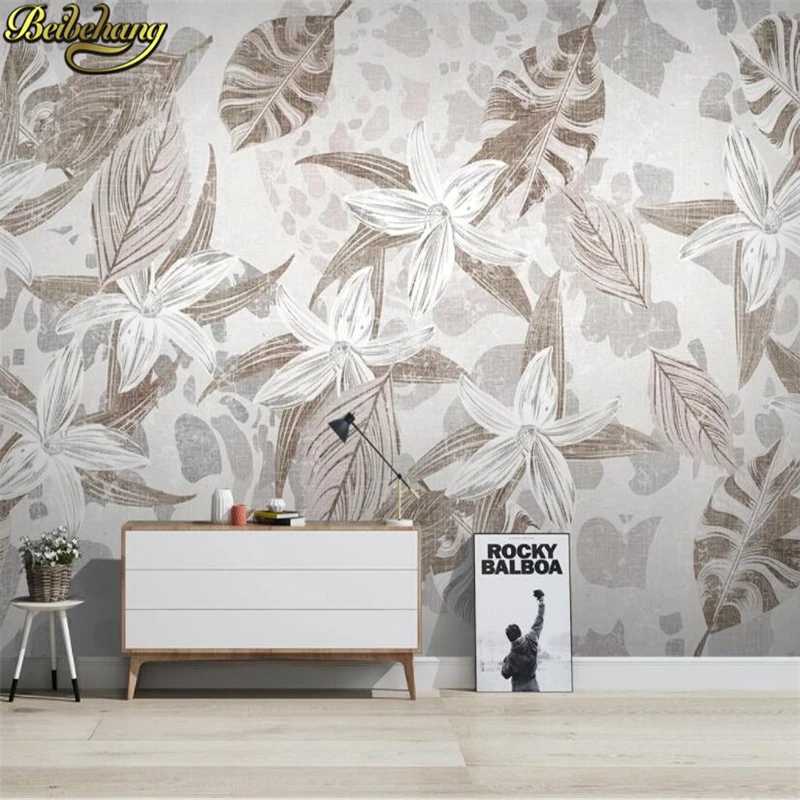 beibehang custom papel de parede 3D Photo Wallpaper Modern Nordic tropical plant flowers abstract TV background mural wall paper