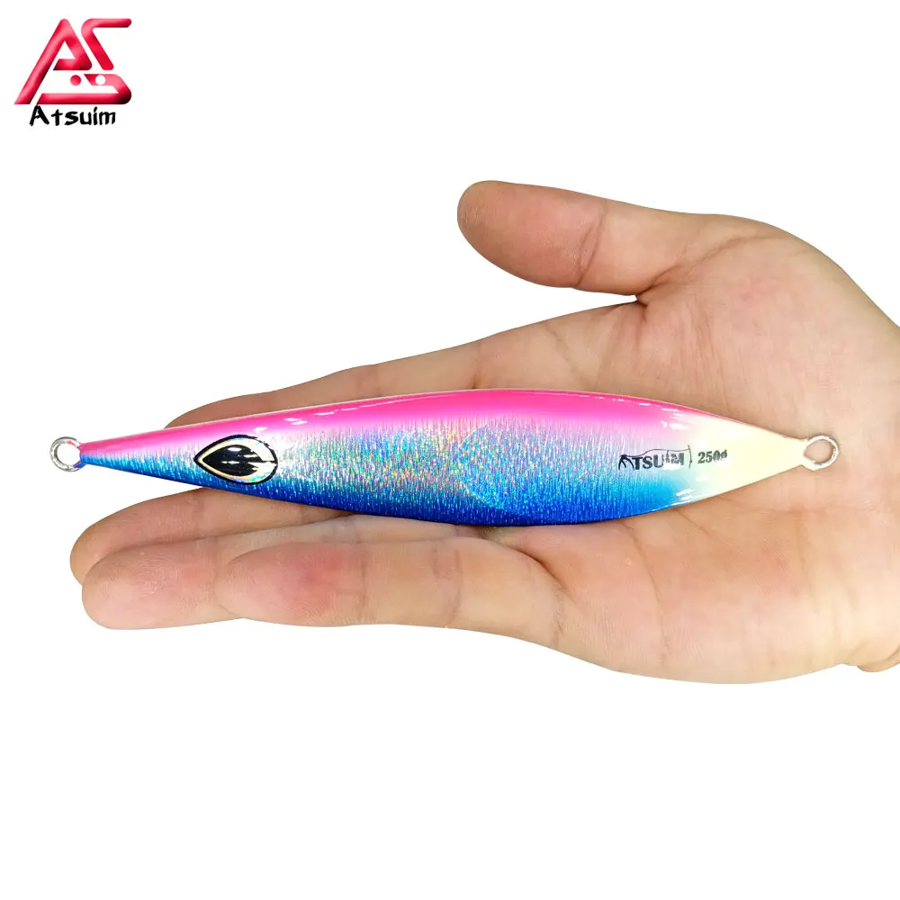 AS Pesca Slow Metal Jig Leurre Sinking Glow Artificial Jigging 80g100g150g200g250g300g Falling Fishing Pitch Angler Bait