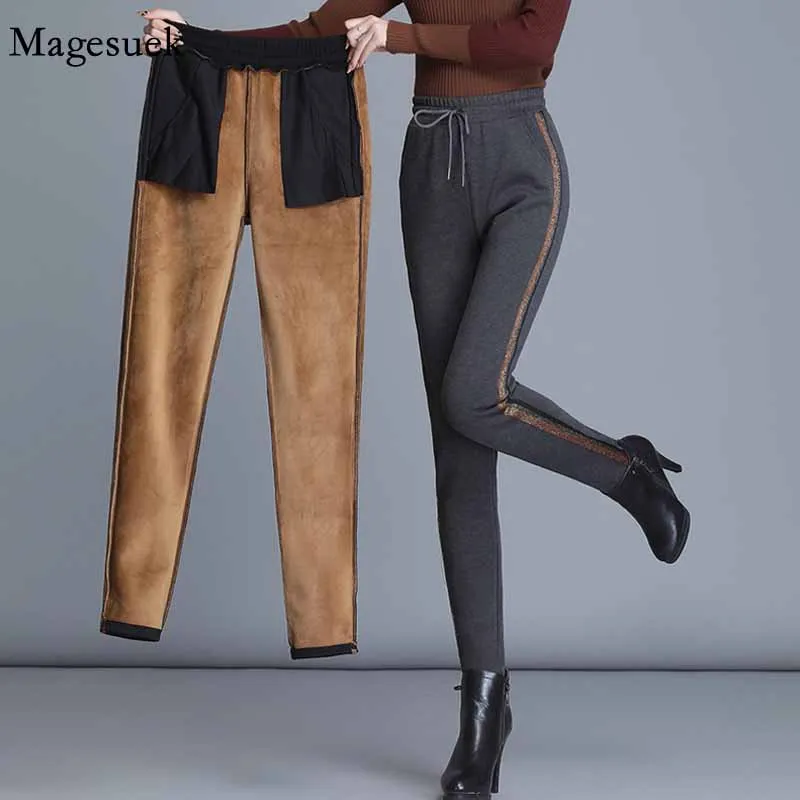 

Winter New Velvet Thickening Women Casual Skinny High Waist Stretch Sweatpants Harlan Trousers Pantalon Femme 11527