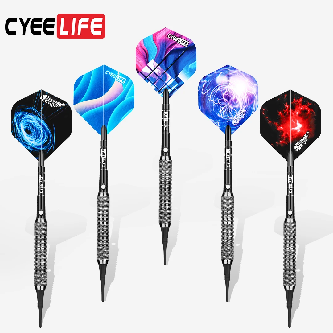 CyeeLife Darts soft tip 16g Aluminium Shaft 3PCS Flights With Dart holder carrying case family bar Entertainment Games