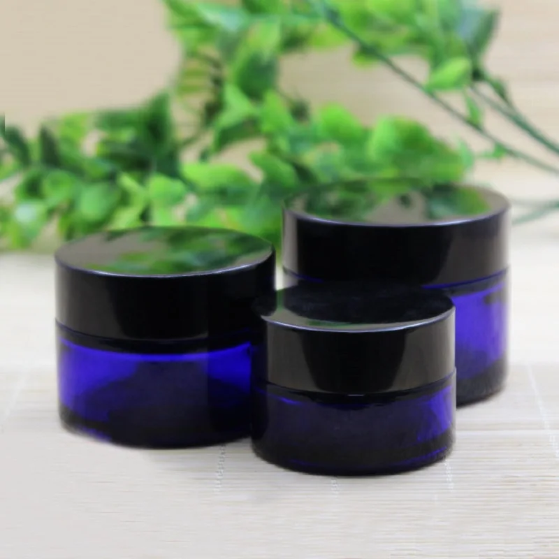 

20G blue glass jar pot tin moisturizer mask essence gel serum /eye cream/ day night hyaluronic skin care cosmetic packing