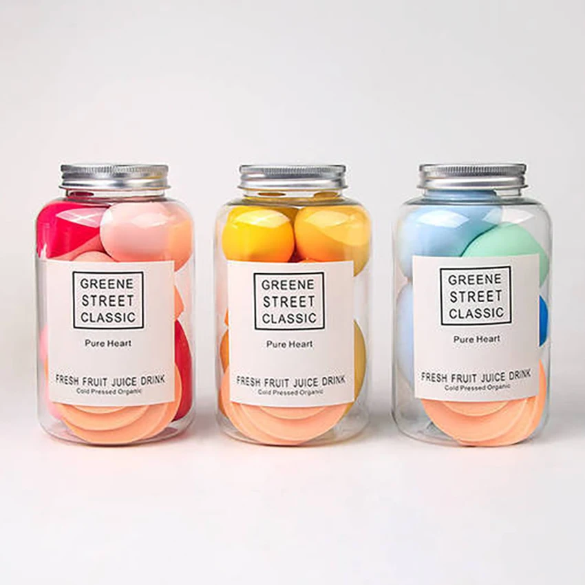 10 Cái/bộ Nhiều Màu Sắc Đựng Mỹ Phẩm Bông Phấn Nền Trang Điểm BB Kem Xốp Bông Đánh Phấn, Chuyên Viên Trang Điểm Chuyên Nghiệp Rung Với Lưu Trữ Bình