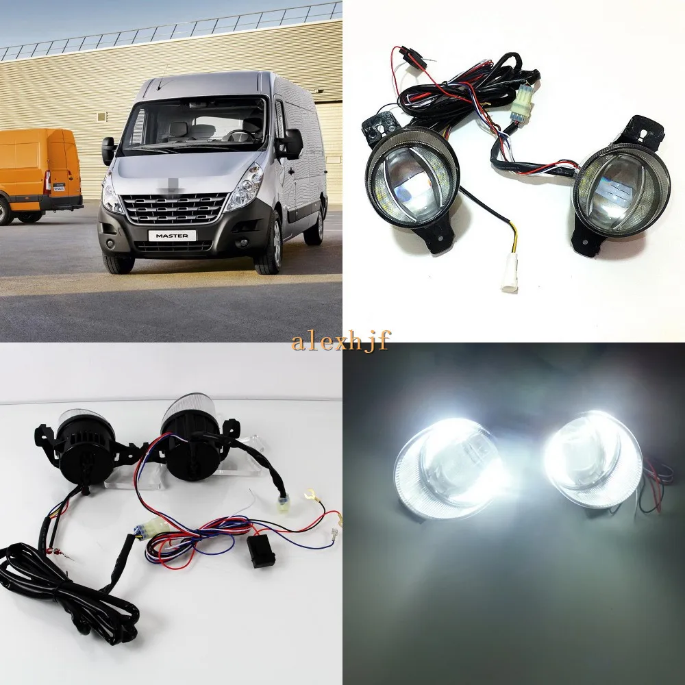 

July King 1600LM 24W 6000K Car LED Q5 Lens Fog Lamp+1000LM 14W Day Running Lights DRL Case for Renault Master 2010-2014