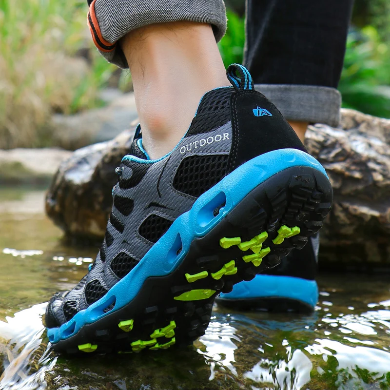 Summer High Quality Men\'s Hiking Shoes Hollow Quick-dry Beach Sport Shoes Women Comfort Trekking Sneakers Men zapatillas hombre