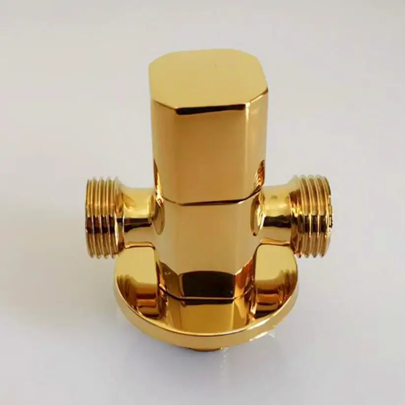 Polish Gold angle valve copper gold plated triangle valve general bathroom valve water stop valve toilet triangle AG806-1