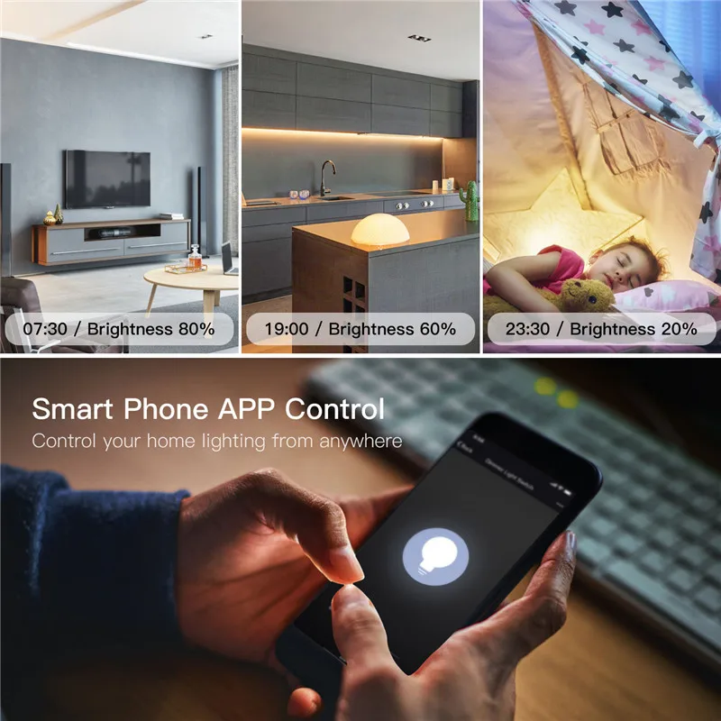 DIY WIFI 스마트 디머 스위치 조명 LED 투야 앱 원격 제어 스위치 차단기 모듈 1구 1/2방향 Alexa Google Home 연동