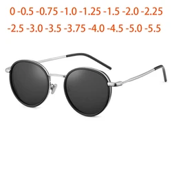 Retro Street Shooting Ladies Sunglasses Famous Luxury Brand Design Round Frame Women's Glasses Prescription 0 -0.5 -0.75 To -6.0