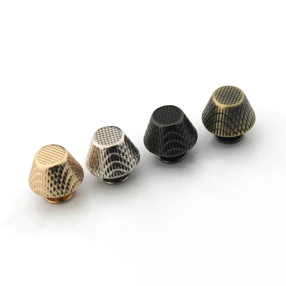 4pcs Metal Embossed Bucket Shape Screw Back Rivets Studs Nail Stud for DIY Garment Leather Craft Belt Wallet Decoration Parts