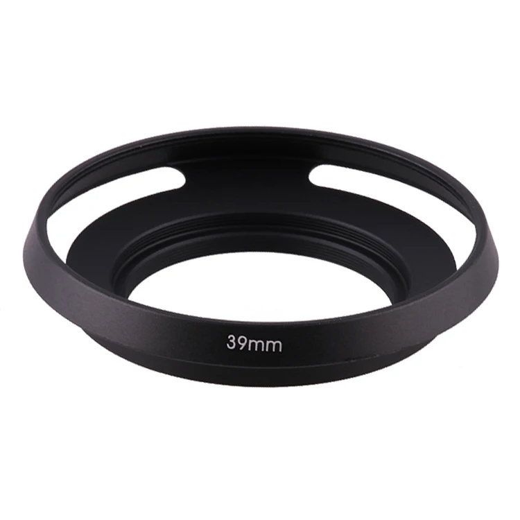 Wide-Angle Vented Metal Lens para Câmera, Lens Hood, 37mm, 39mm, 40,5mm, 43mm, 46mm, 49mm, 52mm, 55mm, Screw-in, ajuste para Canon, Nikon, Leica