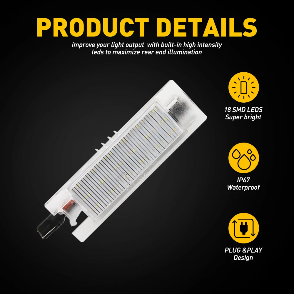 2Pcs Canbus Car LED Number License Plate Light for Opel Vectra C Astra J H Zafira B Insignia Corsa C Meriva A Tigra B Lamp