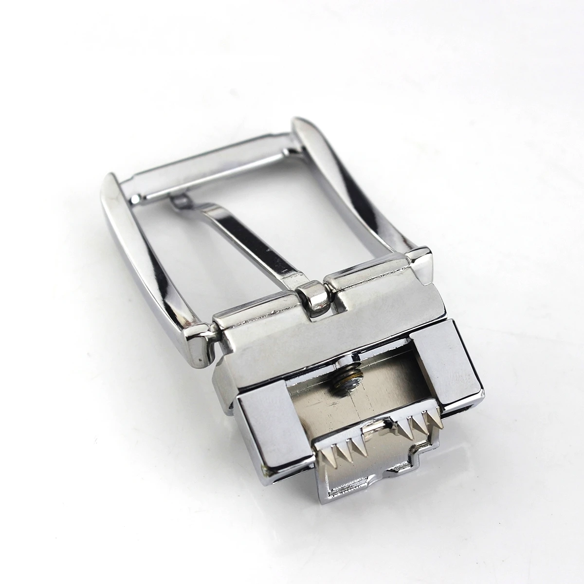 1pcs 35mm Metal Chrome Men Belt Buckle High-quality Clip Buckle Rotatable Bottom Single Pin Half Buckle Leather Craft Belt