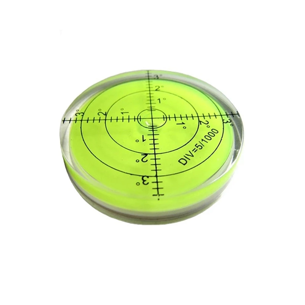 Universal 60*12mm Spirit Bubble level Degree Mark Surface Circular Level Bubble for Measuring Tool Green Color Horizontal Bubble