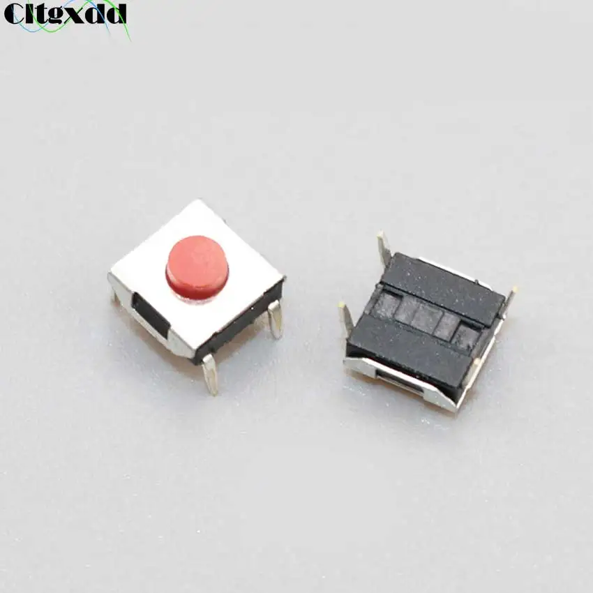 Cltgxdd 10PCS/lot 6*6*3.1 MM Tactile Push Button Switch DIP 6x6x3.1mm Keys Button Touch Micro Switch Red Button 4Pin Waterproof