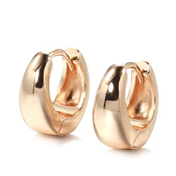 Kinel Hot Fashion Glossy Dangle Earrings 585 Rose Gold Simple Earrings For Women High Quality Daily Fine Jewelry