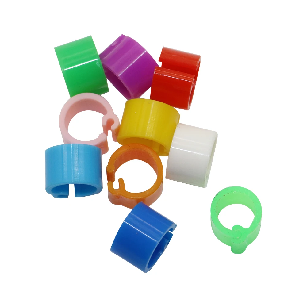 ID 6 mm wide 7mm 10 color bird foot ring plastic clip ring pigeon quail foot ring farm poultry supplies bird supplies 200 Pcs