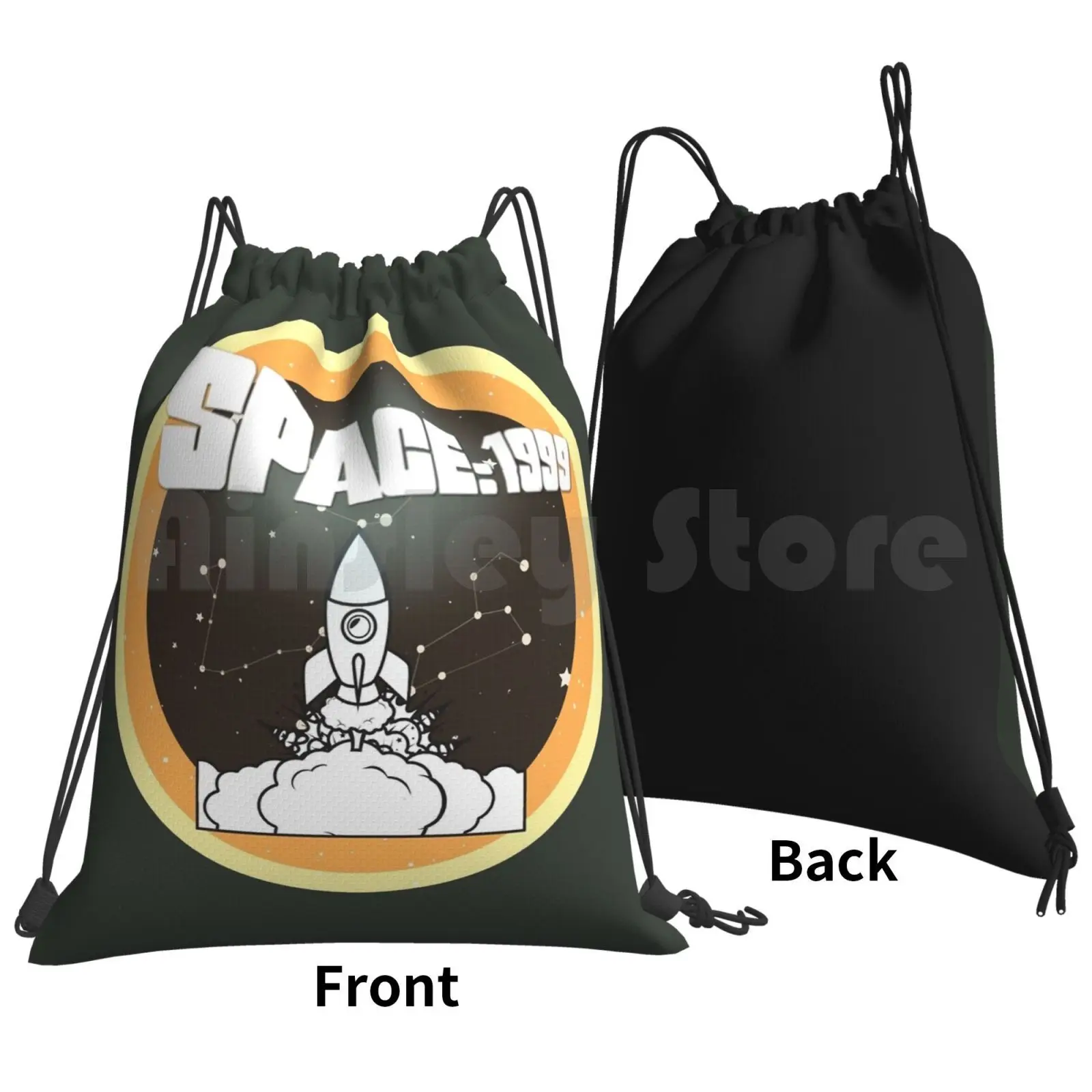 Space 1999 Vintage Style Backpack Drawstring Bags Gym Bag Waterproof Anderson _ Space1999 Space1999 Vintage Retro Tv