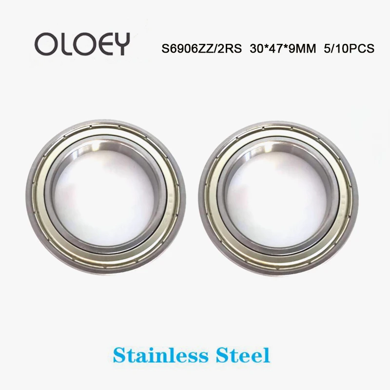 

S6906 ZZ 2RS 5/10PCS Stainless Steel Deep Groove Ball Bearings S6906ZZ 2RS 30*47*9 mm 440C material With Corrosion Resistance