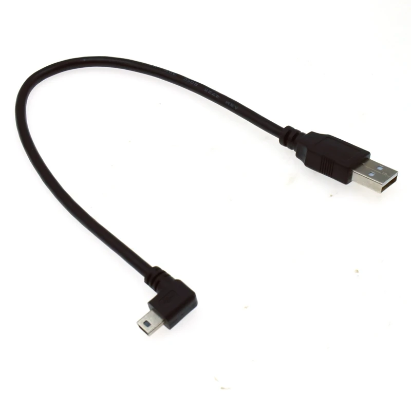 USB 2.0 Male to Mini USB B Type 5pin 90 Degree Up & Down & Left & Right Angled Male Data Cable 0.25m/0.5m