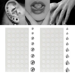 New Fake Nose Ring Piercing Jewelry Dermal Anchor Top Sticker Fake Belly Eyebrow Lip Piercing Stud Non Piercied Earring Stud Set