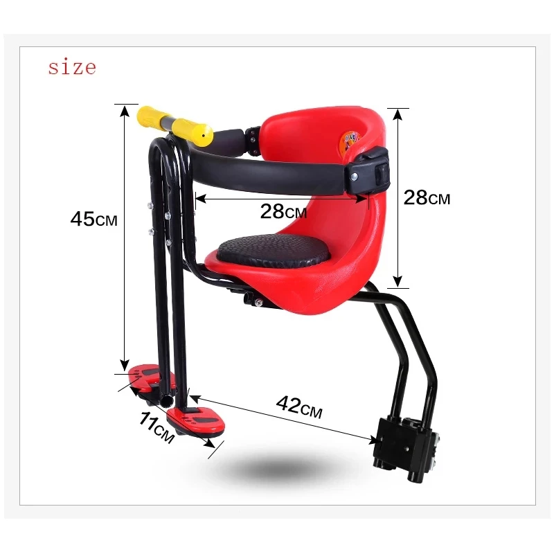 Mountain Bike Child Safety Seat Kid Bicycle Front Chair MTB Baby Safety Seat With Backrest Footrest Children Safety Bicycle Seat