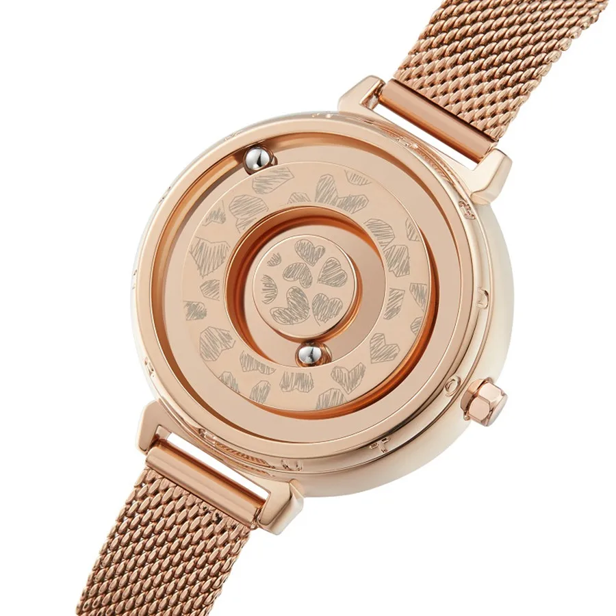 Imagem -02 - Magnética Bola Relógio de Pulso Rosa Ouro Moda Feminina Casual Relojes Mujer Pulseira de Aço Inoxidável Senhoras Relógio de Quartzo Mulher Marca