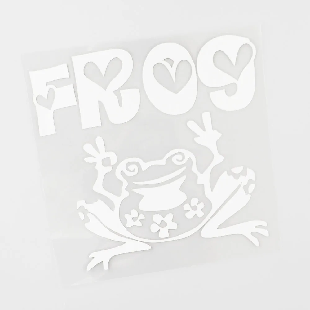 YJZT 15.5CM×15.1CM Fun Animal Frog Vinyl Motorcycle Car Sticker Black/Silver Decals 8C-0421