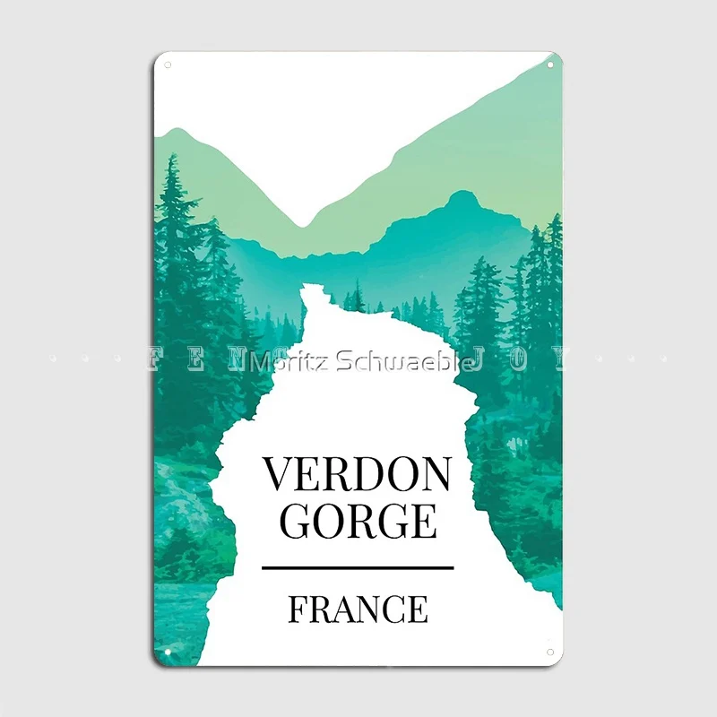 Verdon Gorge France Poster Metal Plaque Club Party Bar Cave Personalized Mural Painting Tin Sign Poster