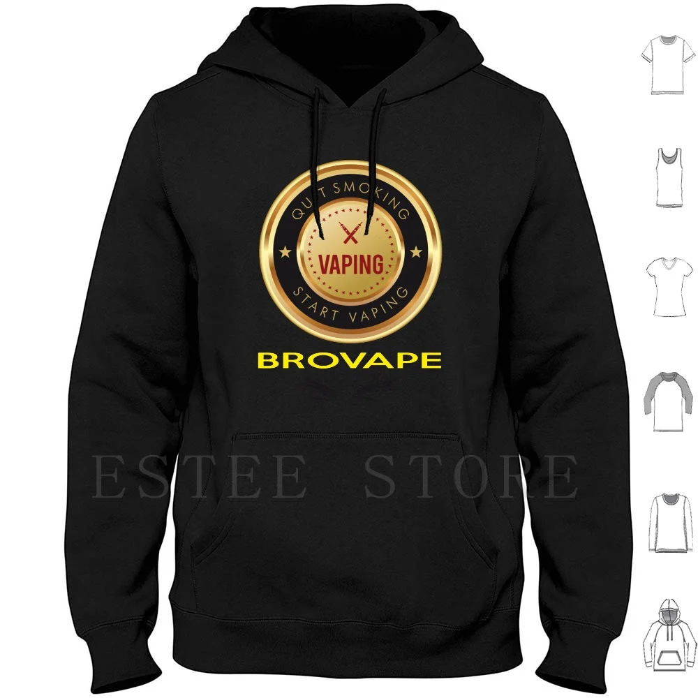 Quit Vaping-Brovape Hoodies Long Sleeve Vaping Brovape Bro Vape E Cigarette Quit Smoking Smoking