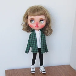 New Arrival Blyth Clothes Handmade Green Shirt and White T for Blyth OB24 Azone ICY Licca 1/6 Dolls Accessories