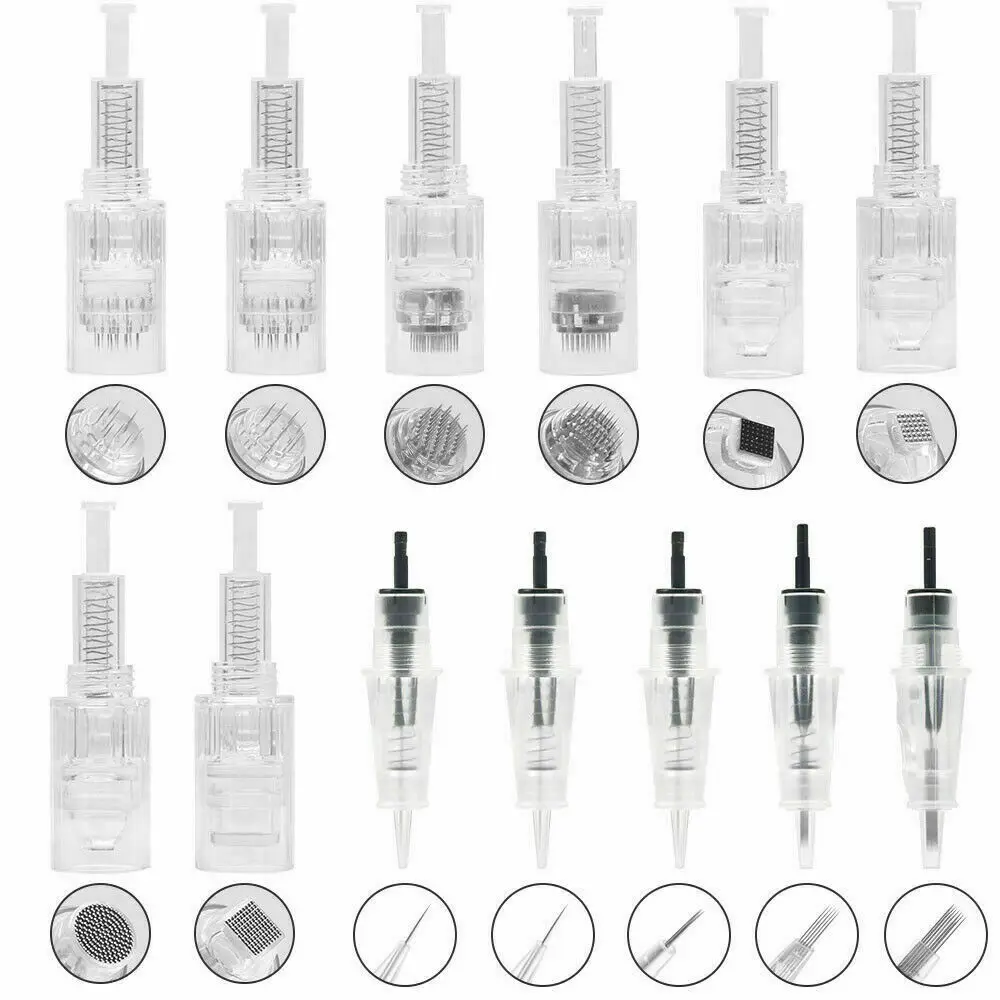 FDA 10/50pcs Derma Pen Needle Screw Cartridge 9 pin/ 12 pin/ 36 pin/ Nano Microneedling Cartridge Tattoo Needles for Derma Pen