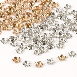 50/300/500pcs Hollow Flower CCB Filigree Loose Spacer Beads Cap For Earrings Diy Bracelets Jewelry Findings Making Accessories