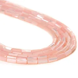 4x8mm Pink Shell Mother of Pearl Beads Tube Beads Pearl Shell Loose Beads for Making Jewelry DIY Bracelet Necklace Earrings 15