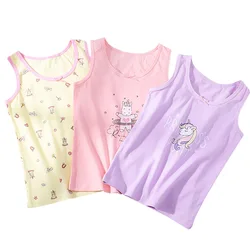 Girl Cute Cartoon Prints Singlet Underwear Tank Princess Undershirts Cotton Tank Tops for Baby Girl Size 3-10T Summer Homewear
