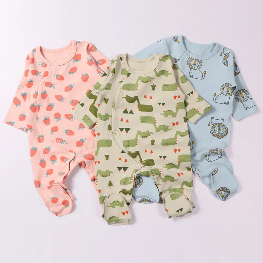 

New born baby clothes baby boy girl romper autumn warm long sleeve footies kimono robe pajama overalls infant cotton jumpsuit