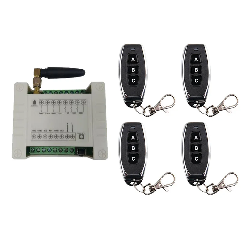 

433mhz RF dc12v 24v 48v electric door/curtain/shutters motor wireless radio remote control switch for forward and reverse motors