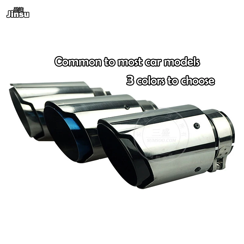 

Sport style car exhaust Muffler Tip Tail Pipe Universal Stainless steel Straight Flange For VW Golf Polo Scirocco Passat Jetta