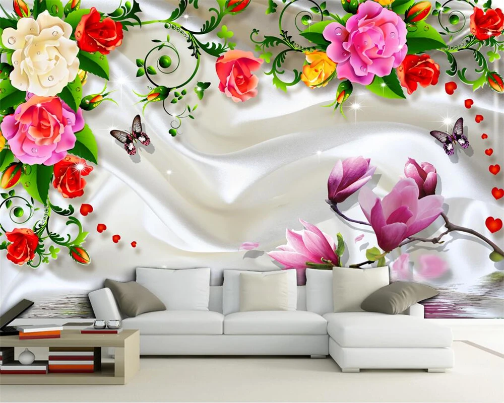 

welyu Customized wallpaper 3d flower blooming rich and honorable romantic fragrance background wall living room bedroom фотообои