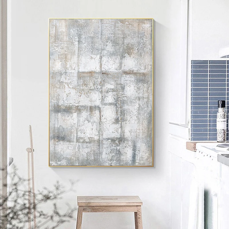 

Modern Minimalist Oil Painting Substantial Living Room Abstract Mural Handmade Northern European-Style Model Room Minimalist Dec