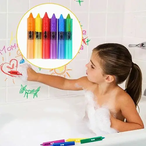 FAI DA TE 6 Pcs Capretti Del Bambino di Sicurezza Lavabile Pastelli Da Bagno Bagnetto Divertimento Giocattoli Educativi 2019 Nuovo