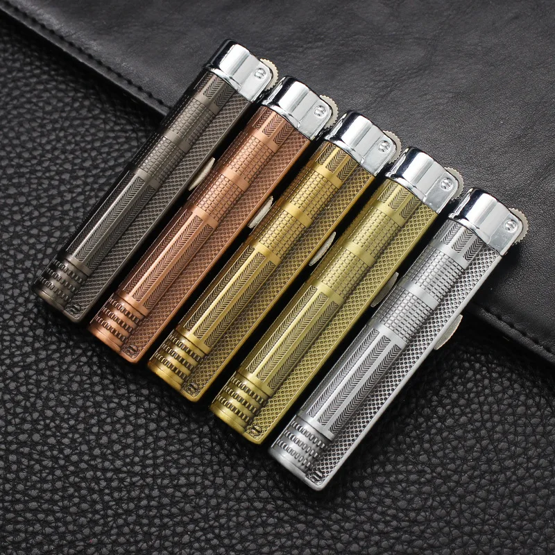 Torch Jet Cigarette Lighter Windproof Refillable Butane Gas Lighter Grinding Wheel Smoking Gadget Gift for Friend