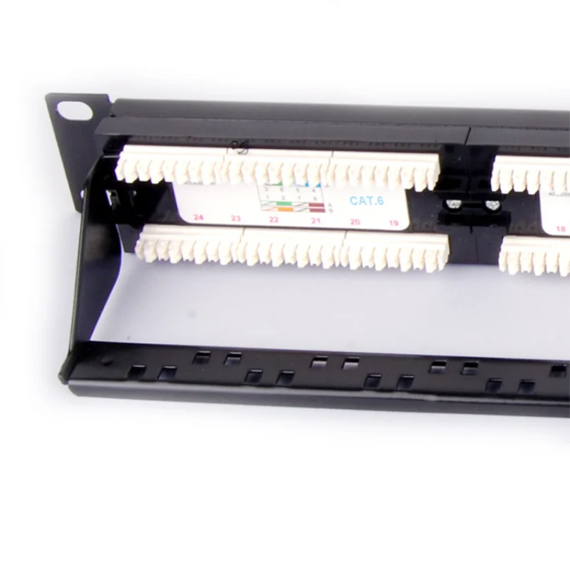 24 Poorten Leeg Patchpaneel, cat6 24 Poort RJ45 Patch Panel Utp Lan Netwerk Adapter Kabel Connector Netwerk Informatie Bedrading Rack