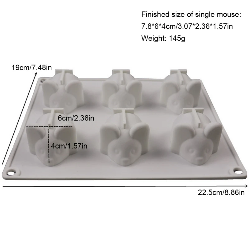かわいいラットフォンダンソフトシリコンモールドマウス手作り石鹸ケーキ型チョコレート型ゼリー型ケーキデコレーション