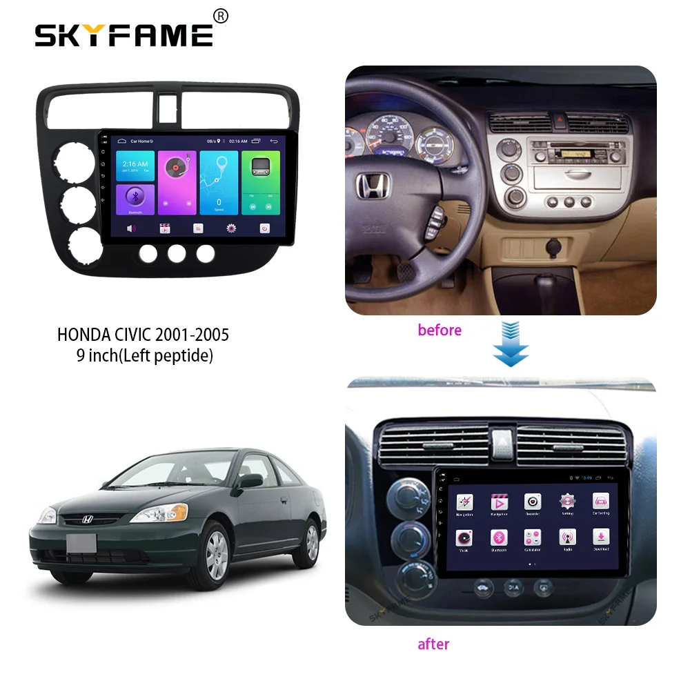 SKYFAME إطار السيارة فآسيا محول Canbus صندوق فك أندرويد راديو داش تركيب لوحة عدة لهوندا سيفيك ريبون