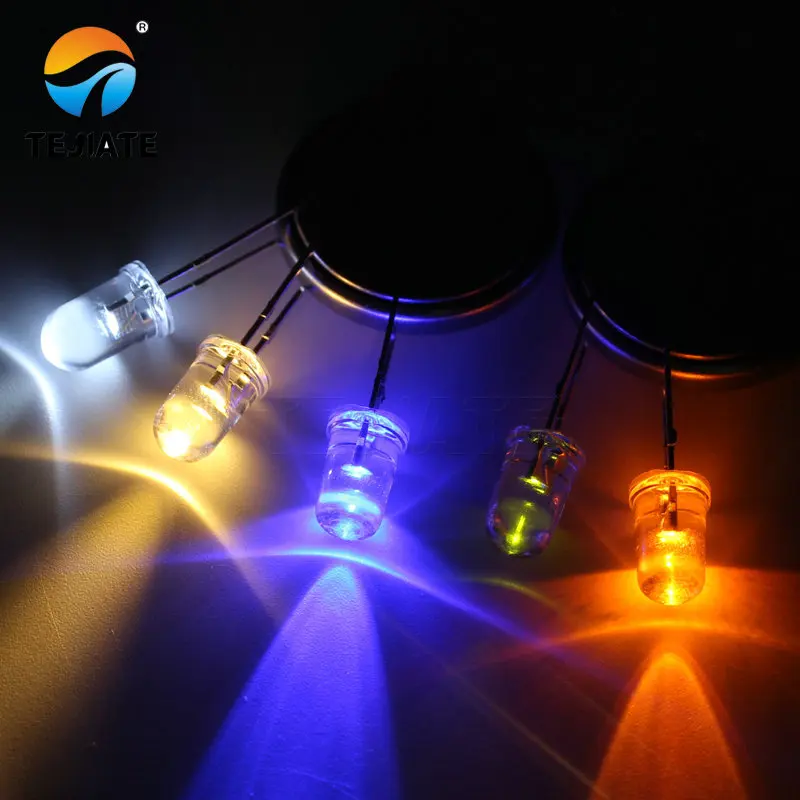 50 pz/1 lotto TEJIATE 5MM LED lampada Full Double Color bianco rosso giallo blu verde viola risposta rapida lunga durata