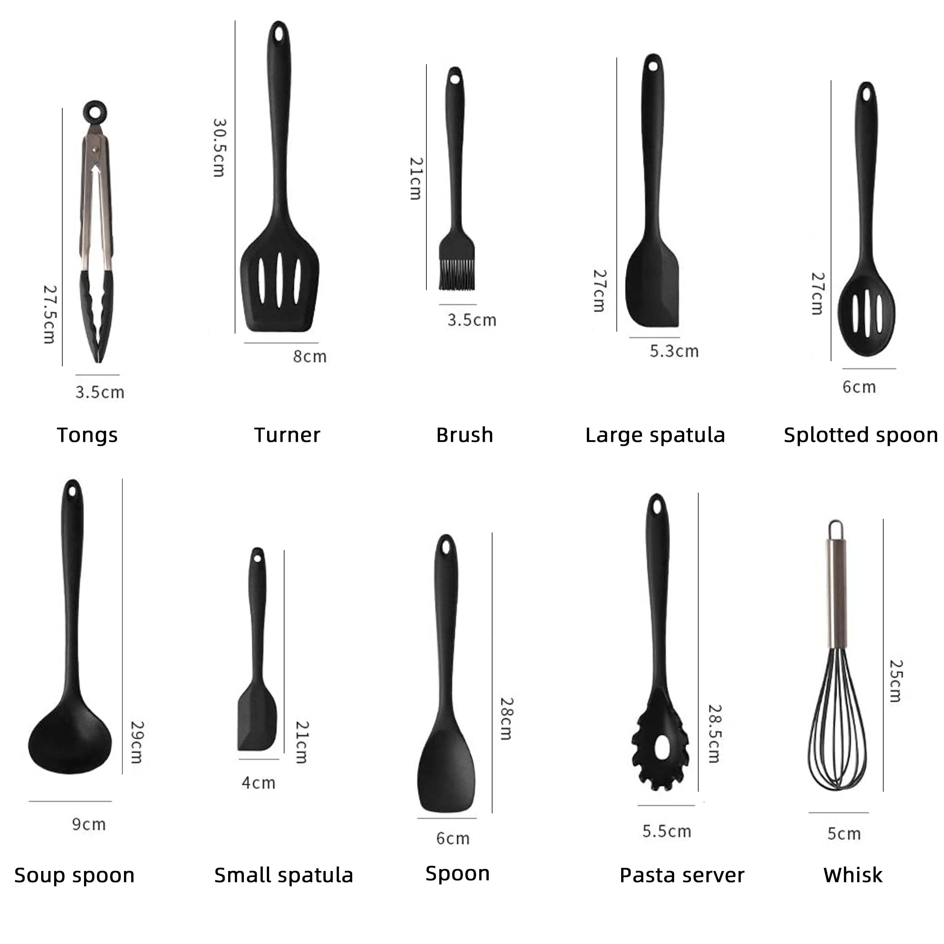 Chef Prosentials 10PCS Kitchen Cooking Utensil sets, Silicone Cookware Utensil Tools, Non-stick Spatula Spoon, High temperature